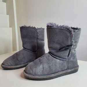 BearPaw Abigail Charcoal Gray Boots Size Girls 12 Youth